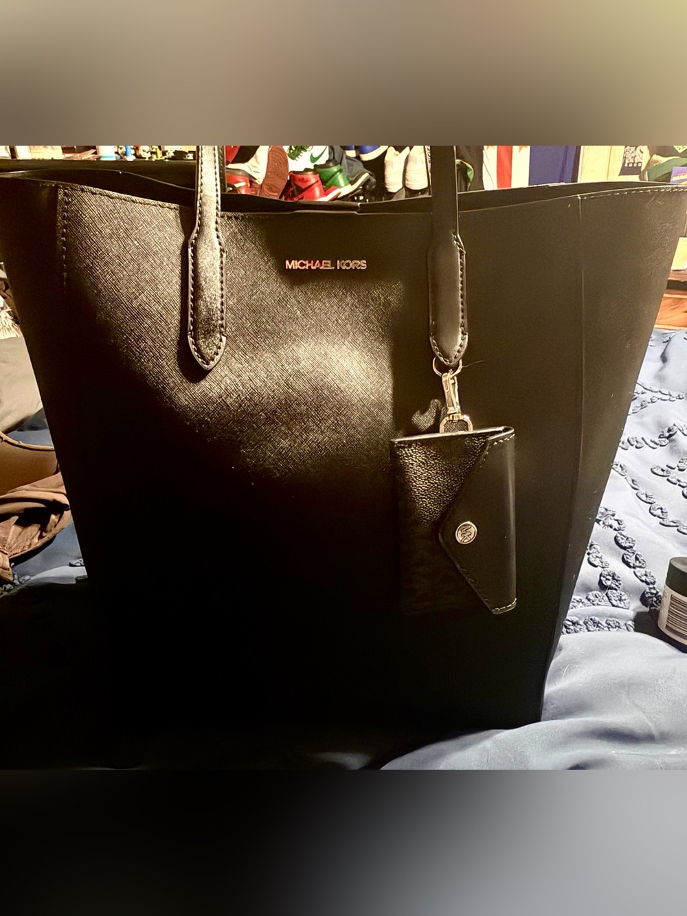 Michael Kors Vincent Large Leather Tote Bag with card case. Very nice.